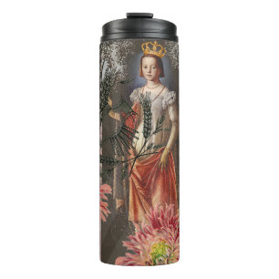 Celestial Virgo Goddess Collage: Vintage Celestial Thermal Tumbler
