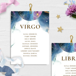 Celestial Virgo Seating Chart Card w/ Guest Name