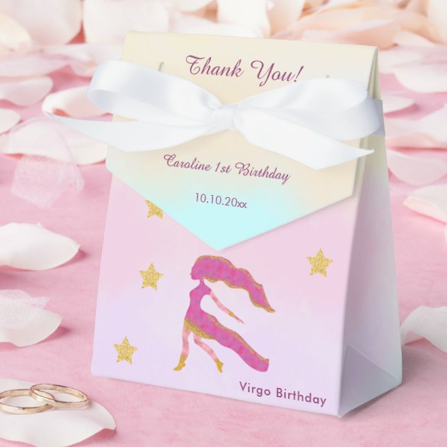Celestial Virgo Watercolor | 1st Birthday Favour Box (Wedding)