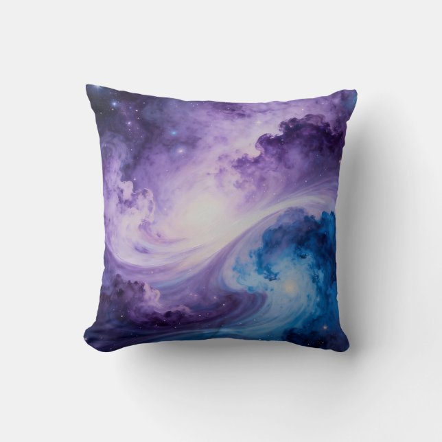 Celestial Vortex: Indigo and Amethyst Cushion (Front)