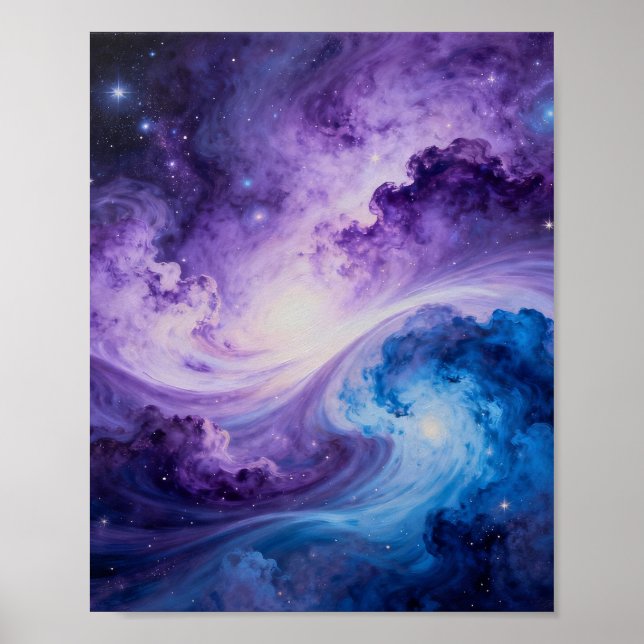 Celestial Vortex: Indigo and Amethyst Poster (Front)