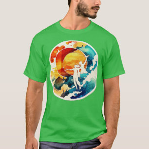 Celestial Waltz A Colourful Abstract Watercolour o T-Shirt