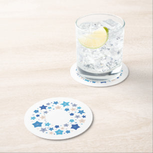 Celestial Waltz Round Paper Coaster