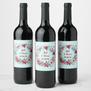 Celestial Watercolor Floral: Heavenly Elegance Wine Label