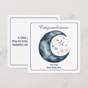 Celestial Watercolor Moon & Stars Invitation