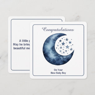Celestial Watercolor Moon & Stars Invitation