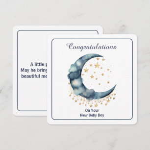 Celestial Watercolor Moon & Stars Invitation