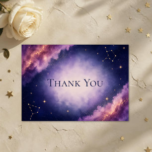 Celestial Watercolor Wedding Thank You Card