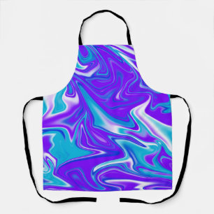 Celestial Waves: The Blue White and Purple Marble Apron