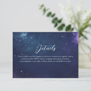 Celestial Wedding Details Card with Monogram
