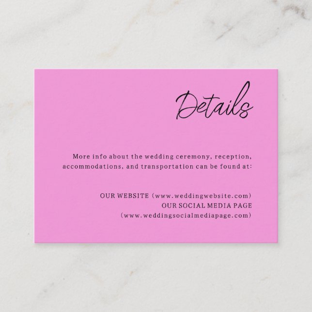 Celestial Wedding Details Enclosure Card (Front)