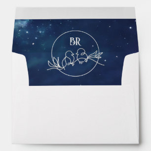 Celestial Wedding Envelope with Monogram Liner