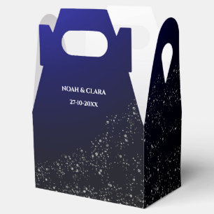 Celestial wedding Full Moon & Stars Midnight blue  Favour Box