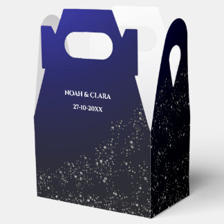 Celestial wedding Full Moon & Stars Midnight blue  Favour Box