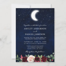 Celestial Wedding Moon Stars Floral