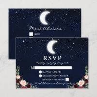Celestial Wedding Sky Moon Stars Floral Meal Back
