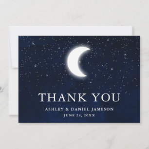 Celestial Wedding Sky Moon Stars Thank You Card
