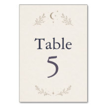 Celestial Wedding Table Number Card