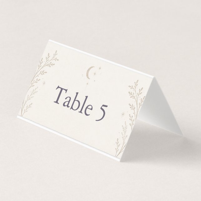 Celestial Wedding Table Number Card (Front)
