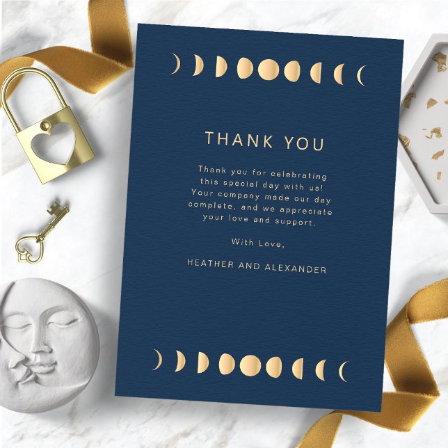 Celestial Wedding Thank You Card (Navy and Gold Celestial Wedding Thank You Card
)