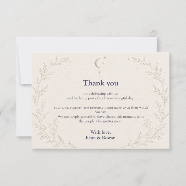 Celestial Wedding Wedding Thank You Not Card (Front)
