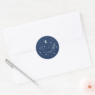 Celestial Whale Classic Round Sticker