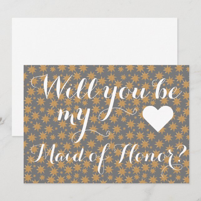 Celestial Will You Be My Maid of Honour Proposal  Invitation (Front/Back)