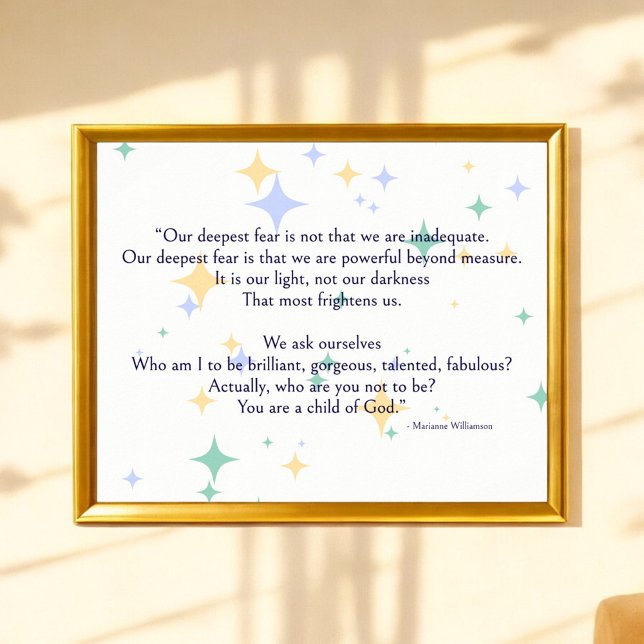 Celestial Williamson Our Deepest Fear Poem Poster (Creator Uploaded)