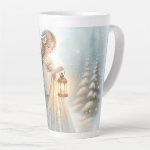 Celestial Winter Angel Lantern of Comfort Latte Mug