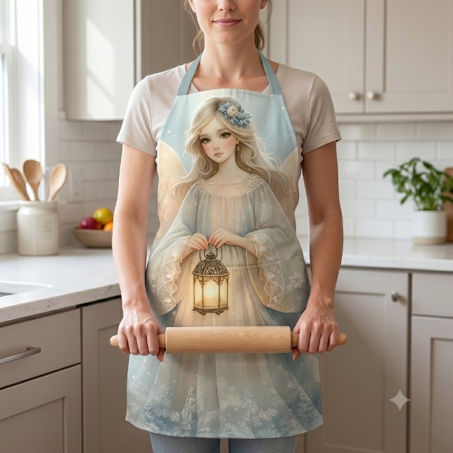 Celestial Winter Angel Lantern of Grace Apron (Celestial Winter Angel Lantern of Grace Apron)