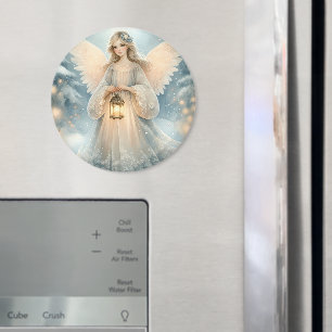 Celestial Winter Angel Lantern of Grace Magnet