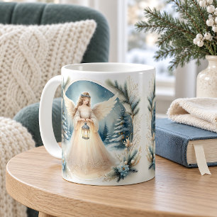 Celestial Winter Angel Lantern of Hope Coffee Mug