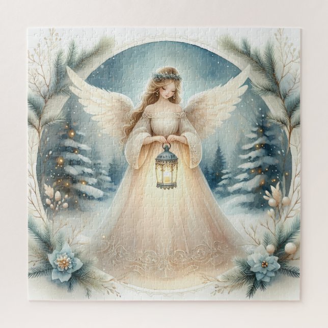 Celestial Winter Angel Lantern of Hope Jigsaw Puzzle (Vertical)