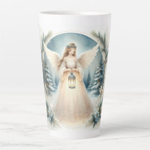 Celestial Winter Angel Lantern of Hope Latte Mug
