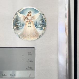 Celestial Winter Angel Lantern of Hope Magnet