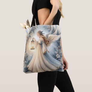Celestial Winter Angel Lantern of Peace Tote Bag