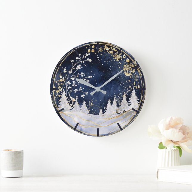 Celestial Winter Elegance Large Clock (Home)