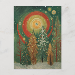Celestial Winter Grove Holiday Postcard
