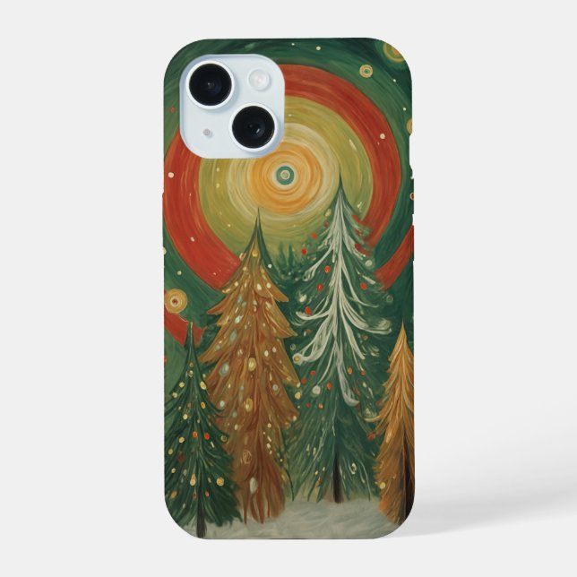 Celestial Winter Grove iPhone 15 Case (Back)