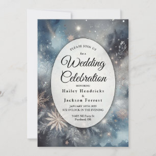 Celestial Winter Midnight Sparkle Invitation