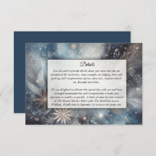 Celestial Winter Midnight Sparkle Wedding Enclosure Card