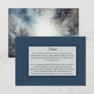 Celestial Winter Midnight Sparkle Wedding Enclosure Card