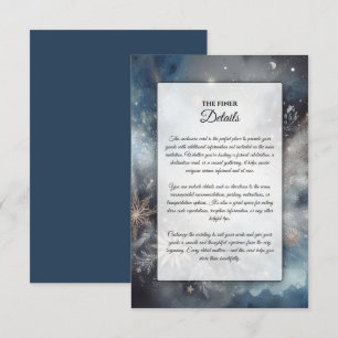 Celestial Winter Midnight Sparkle Wedding Enclosure Card