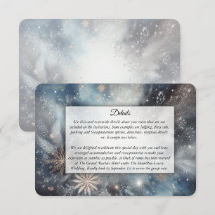 Celestial Winter Midnight Sparkle Wedding Enclosure Card