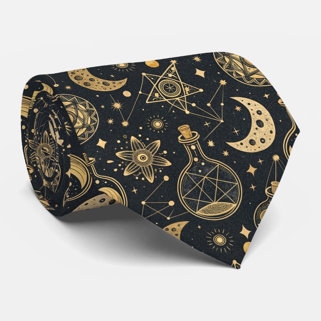 Celestial Witchcraft - Gold Moon, Potion Bottles 2 Tie (Rolled)