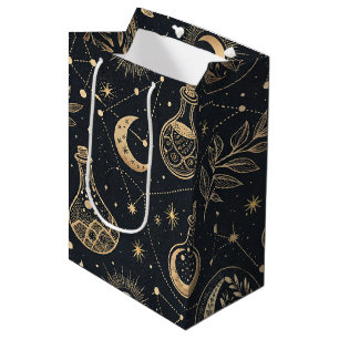 Celestial Witchcraft - Gold Moon, Potion Bottles Medium Gift Bag