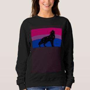Celestial Wolf Bisexual Pride Flag Tribal Galaxy A Sweatshirt