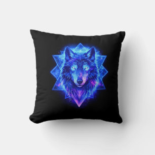 Celestial Wolf • Cosmic Energy Guardian Pillow