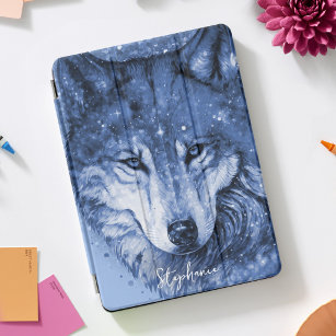 Celestial Wolf Girly Cute Stylish Personalised iPad Air Cover