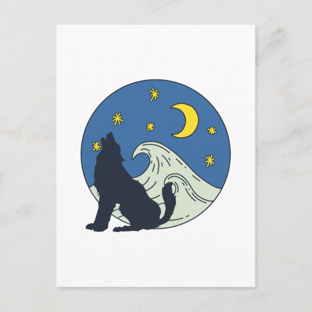 Celestial Wolf Mystical Art  Postcard (Front)